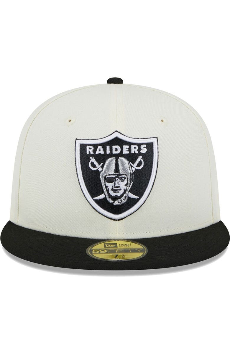 New Era Men's New Era Cream Las Vegas Raiders Retro 59FIFTY Fitted Hat, Alternate, color, 