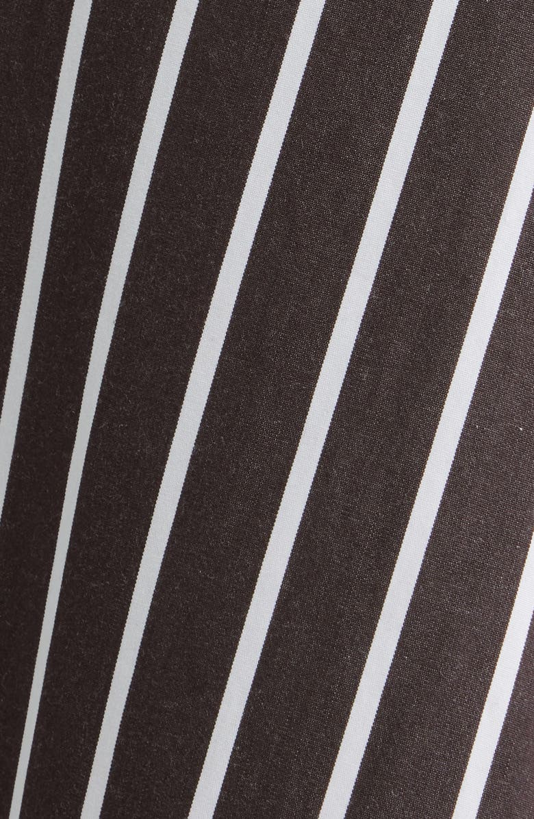 Madewell Stripe Cotton Poplin A-Line Midi Skirt, Alternate, color, Chocolate Plum