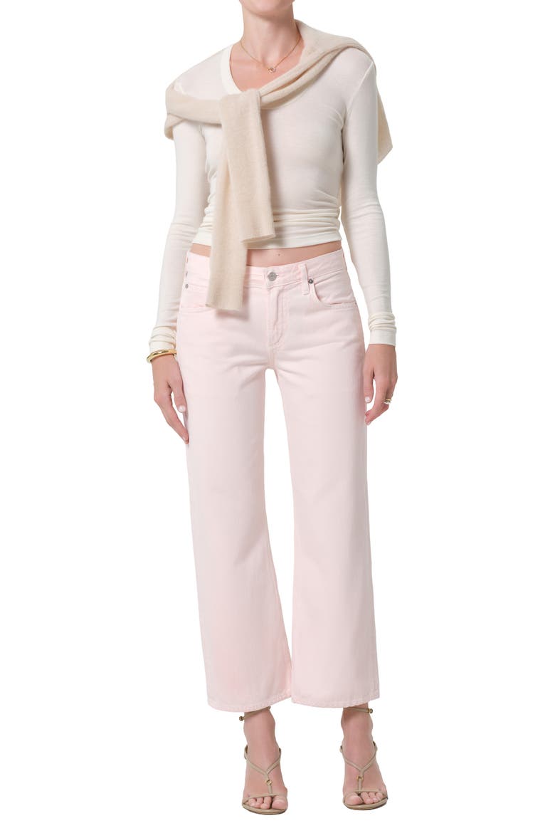Faye Ankle Straight Leg Jeans, Alternate, color, PALE CORAL LIGHT