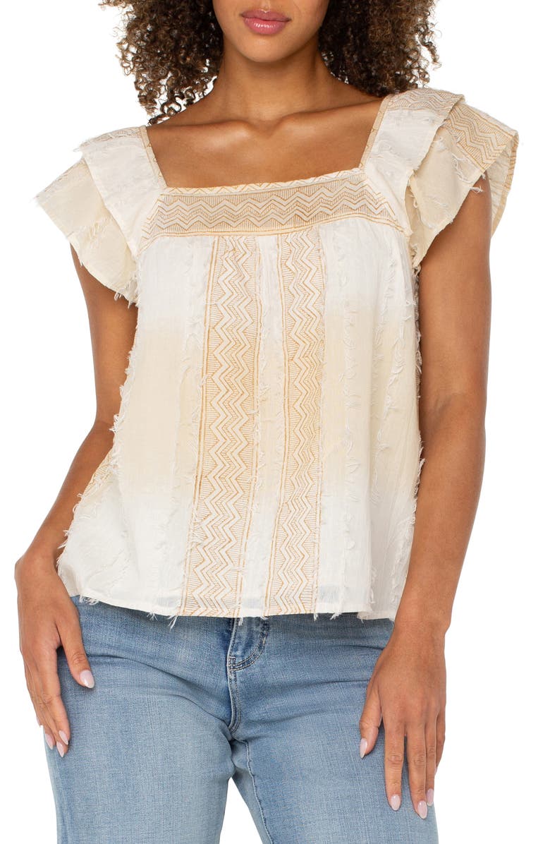 Liverpool Los Angeles Square Neck Cotton Top, Main, color, 