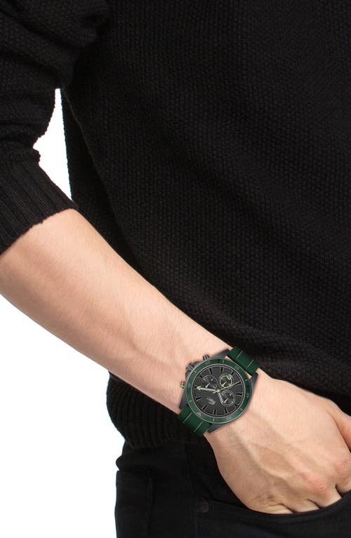 Lacoste Mainsail Chronograph Silicone Strap Watch, 43mm In Black