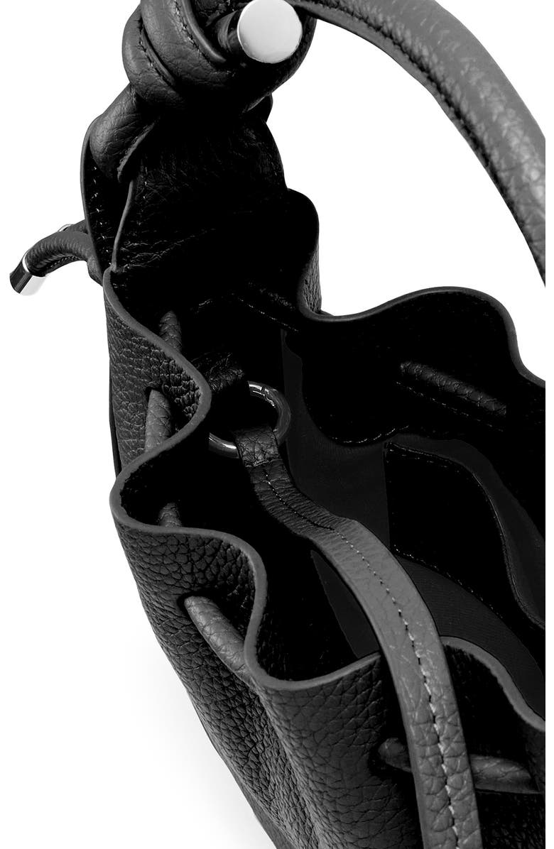 behno Mini Ina Pebble Leather Crossbody Bag, Alternate, color, Black