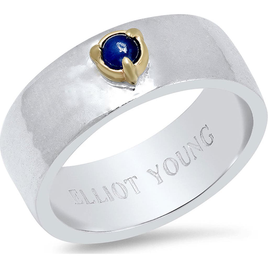 Elliot Young "liquid Metal" Wide Band Claw Ring In Blue