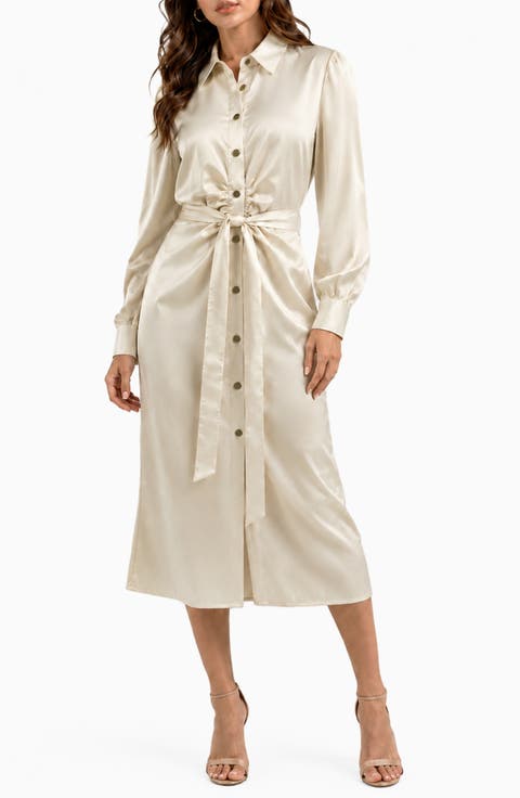 Milania Tie Waist Shirtdress