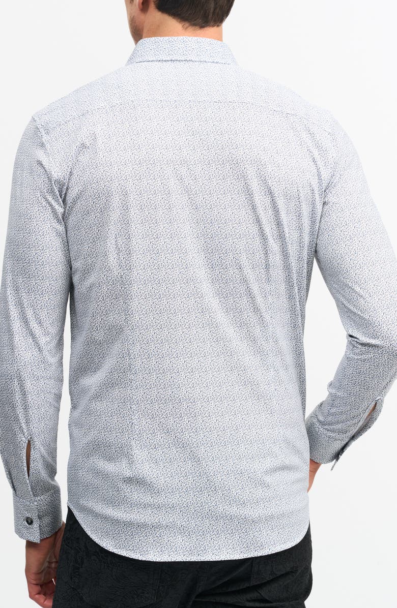 Robert Graham Dorsey Trim Fit Floral Knit Button-Up Shirt, Alternate, color, White