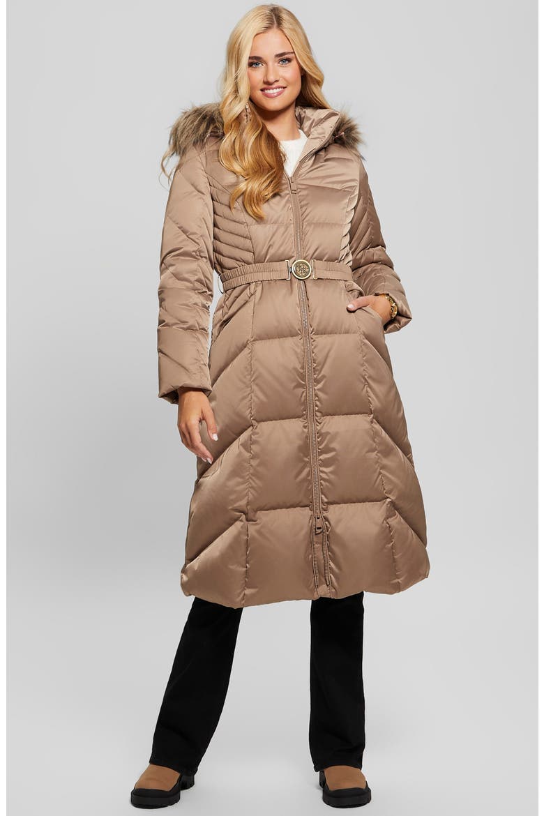Olga Down Puffer Coat with Removable Hood, Alternate, color, WET SAND