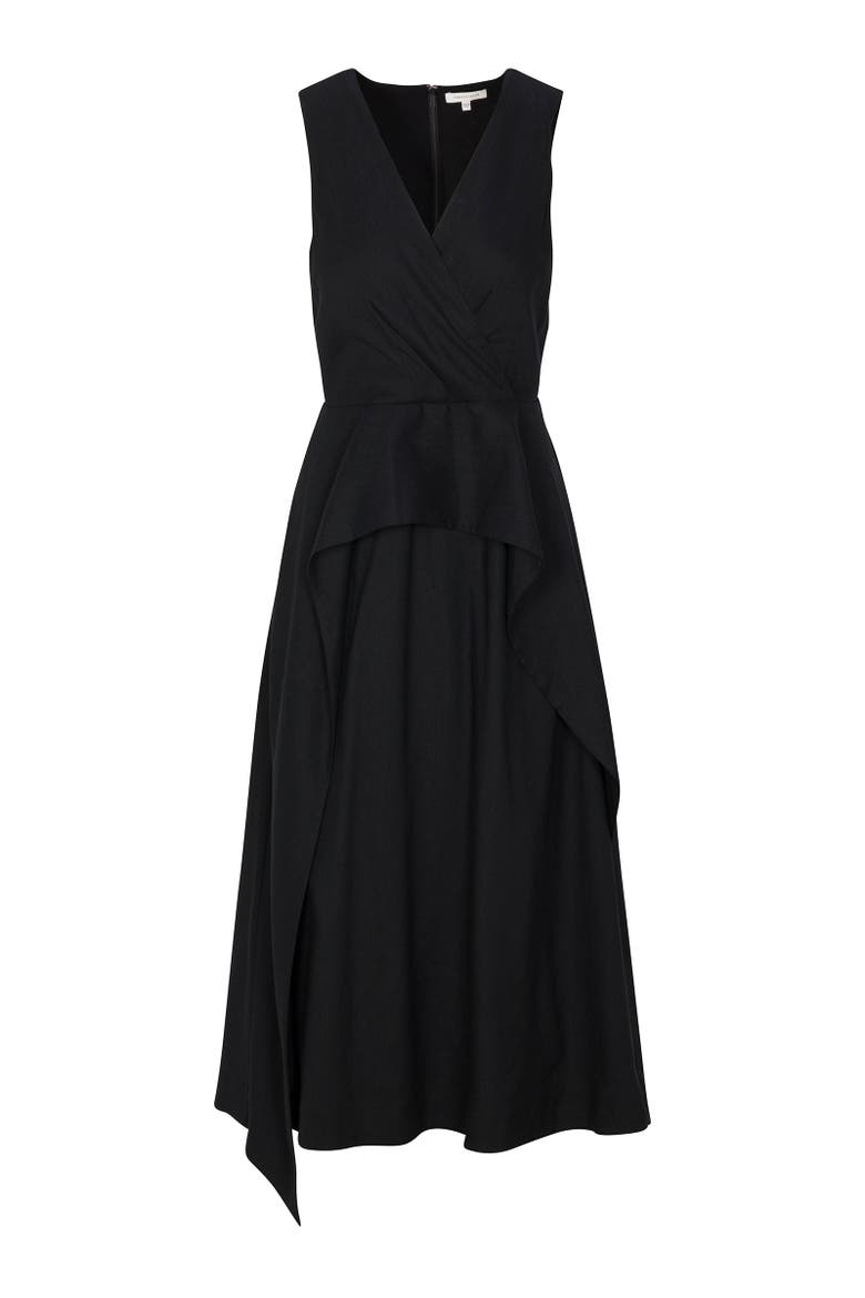 Stretch Linen Dress, Alternate, color, Black