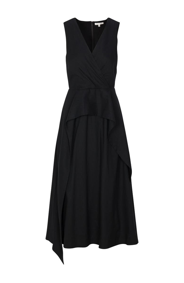 Rebecca Taylor Stretch Linen Dress, Alternate, color, Black