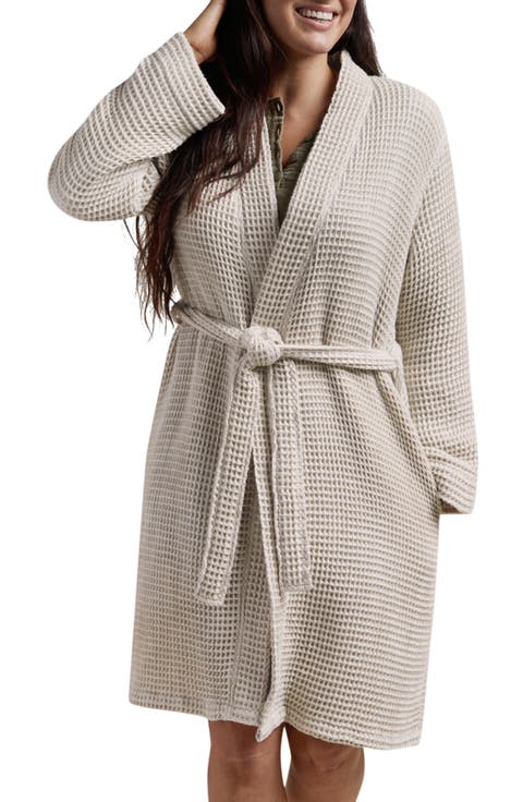 Gender Inclusive Waffle Knit Cotton Robe
