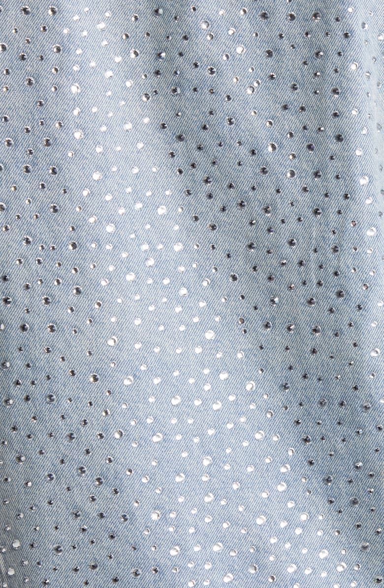 PURPLE BRAND Crystal Detail Denim Trucker Jacket, Alternate, color,