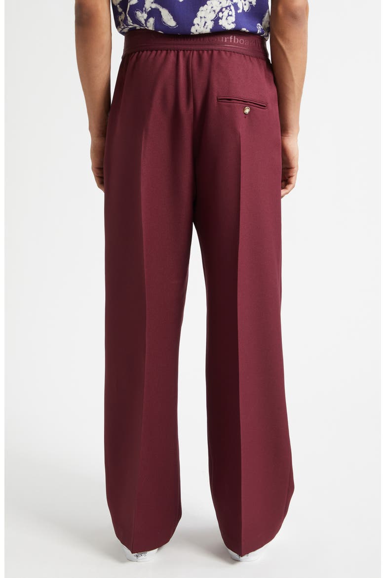 Elaine Logo Jacquard Waist Pleated Wide Leg Pants, Alternate, color, BURGUNDY