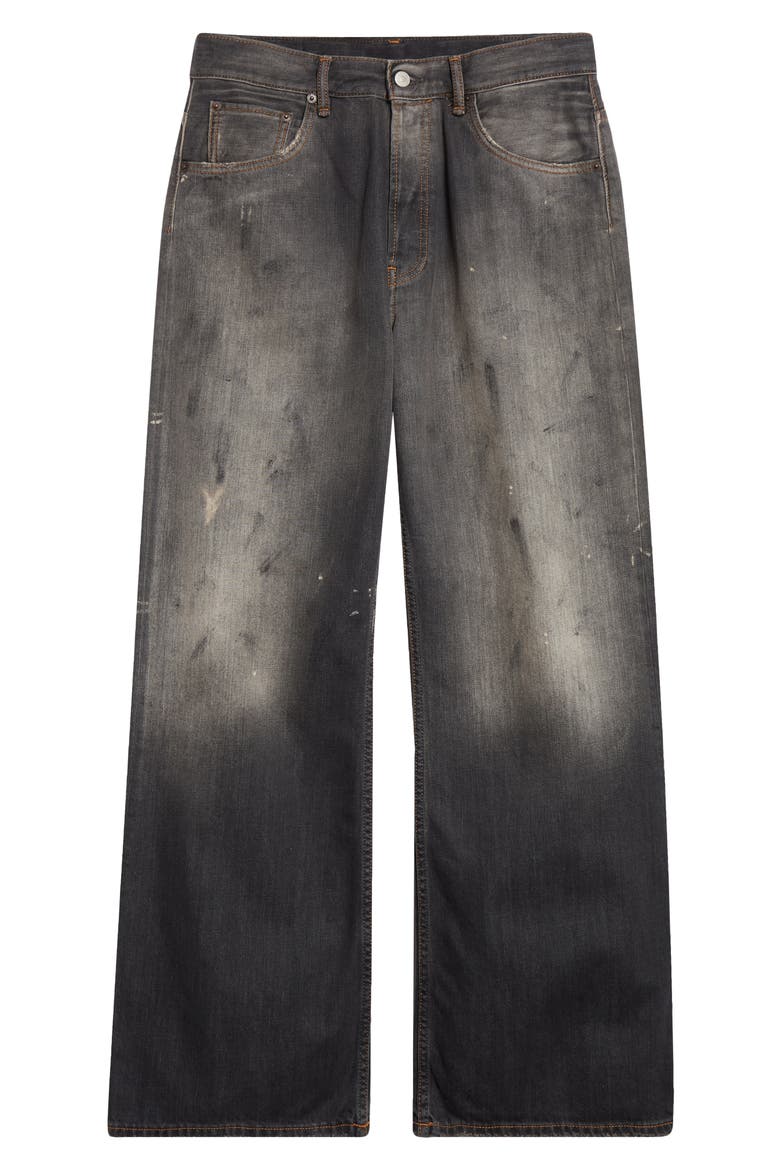 2021 Distressed Wide Leg Jeans, Alternate, color, BLACK