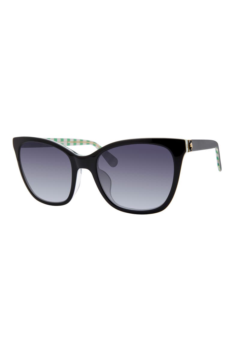 desi 55mm gradient cat eye sunglasses, Alternate, color, BLACK