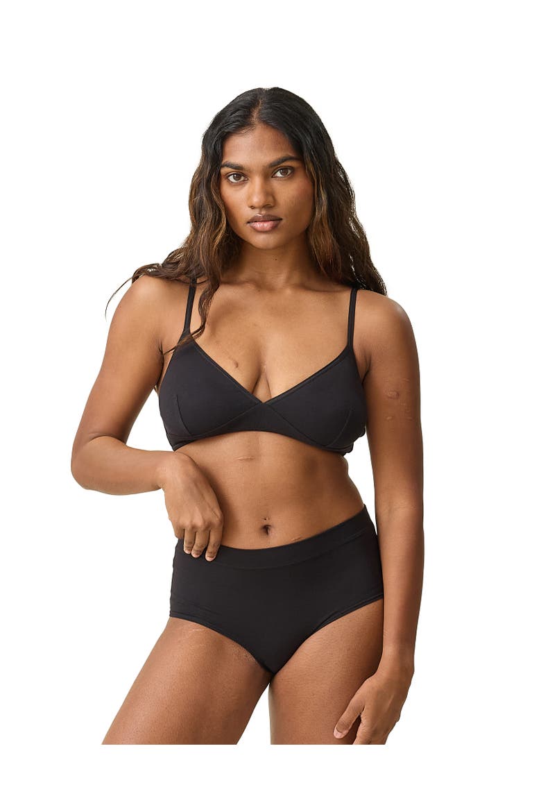 Every Stage Triangle Bralette, Alternate, color, Black