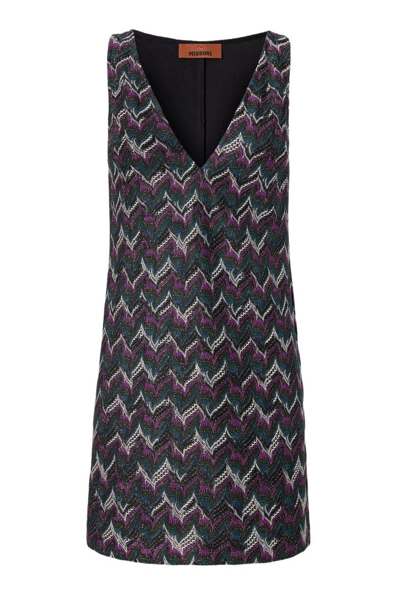 Mini Dress With V-neck And Embroidered Lace, Alternate, color, Black& Purple
