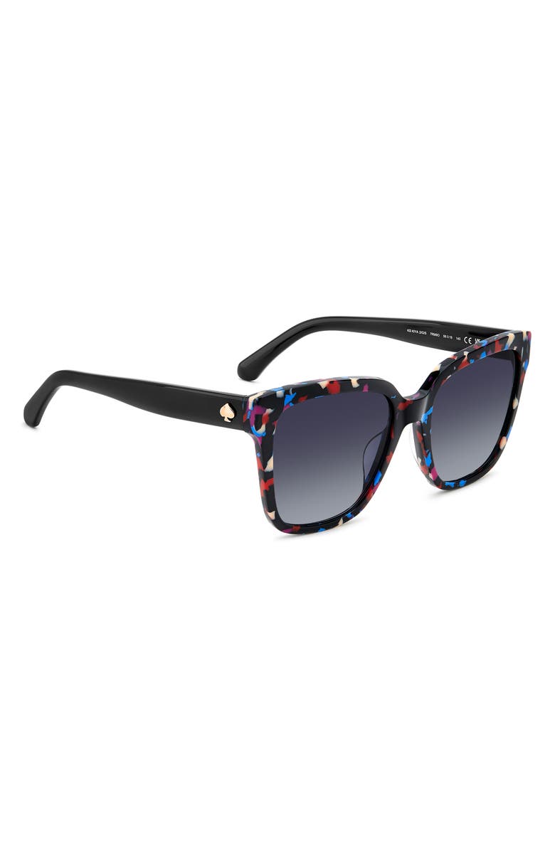 Kate Spade New York kiya 56mm gradient square sunglasses, Alternate, color, Pattern Black/ Dark Grey