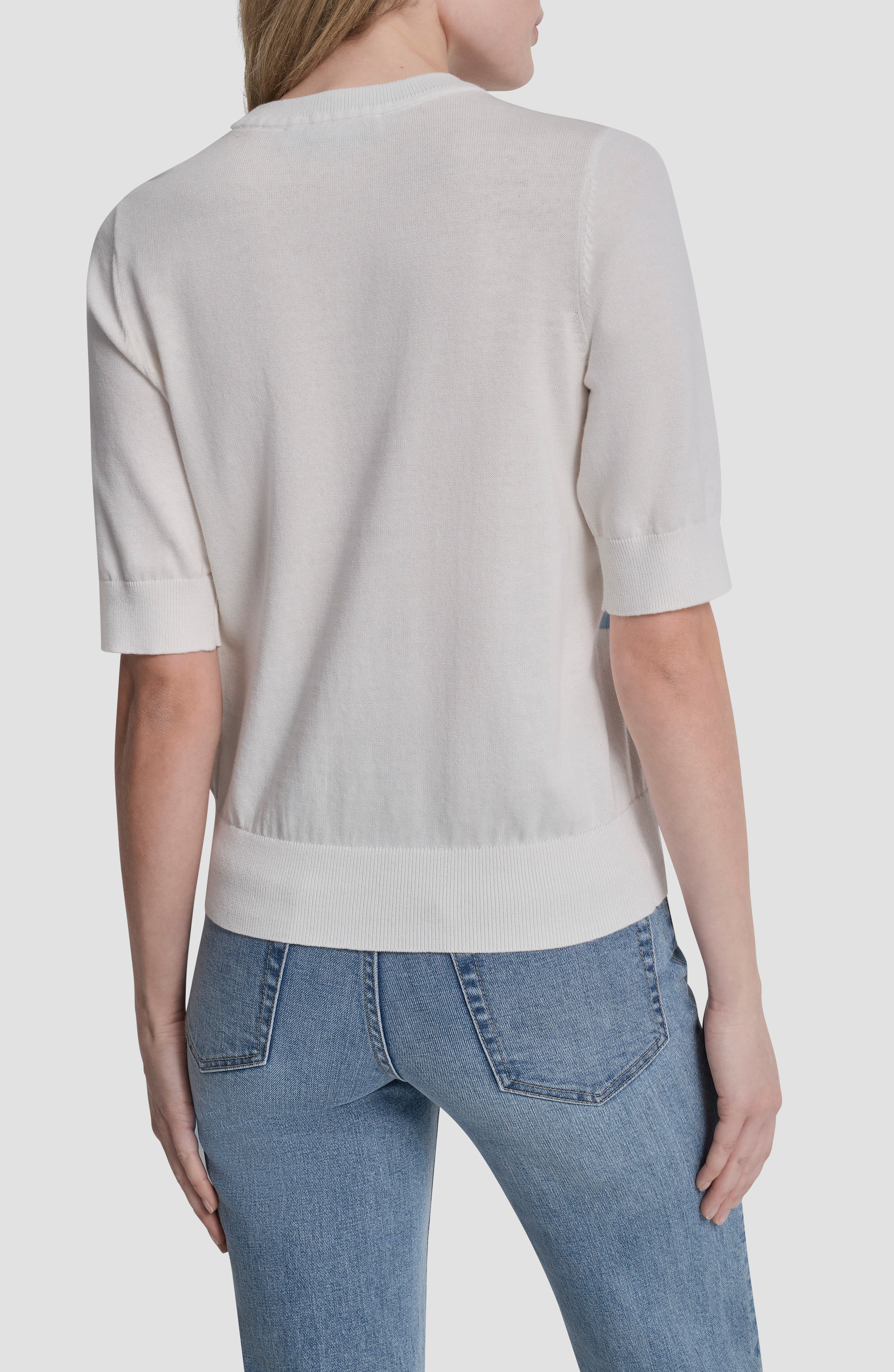 Graffiti Floral Jacquard Short Sleeve Sweater - image 2