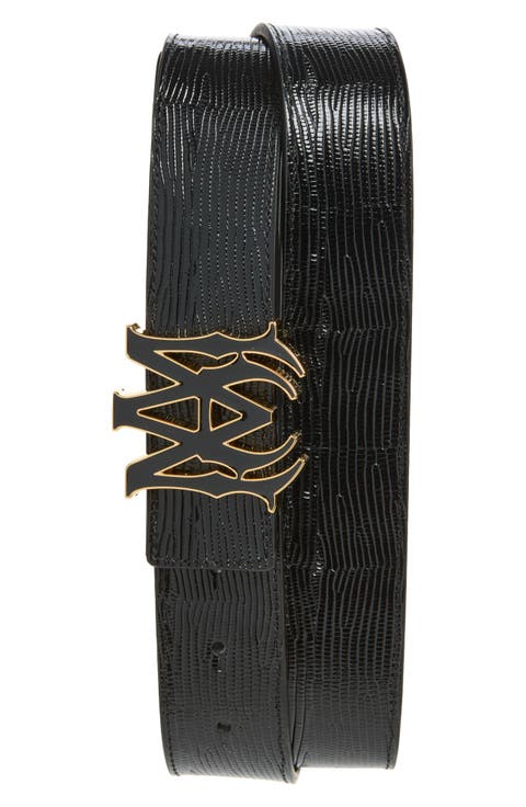 MA Lizard Embossed Leather Belt