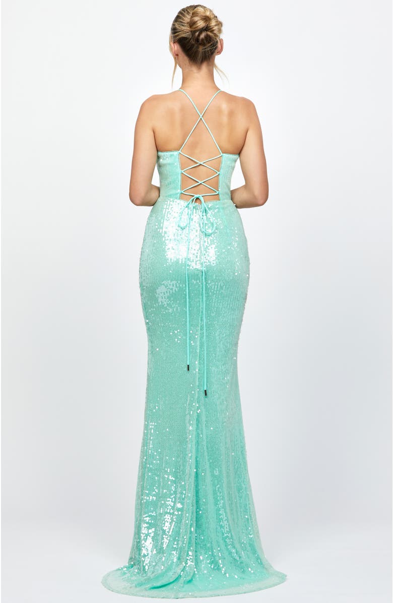 Bariano Indyana Sequin Strappy Back Maxi, Alternate, color, Mint
