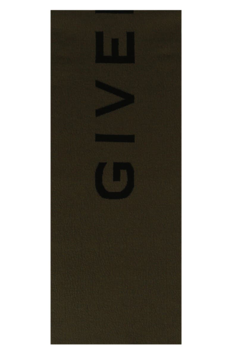Givenchy Double Face 4G Wool & Cashmere Scarf, Main, color, Black Khaki