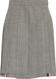 Thom Browne Glen Plaid Pleated Wool Skirt