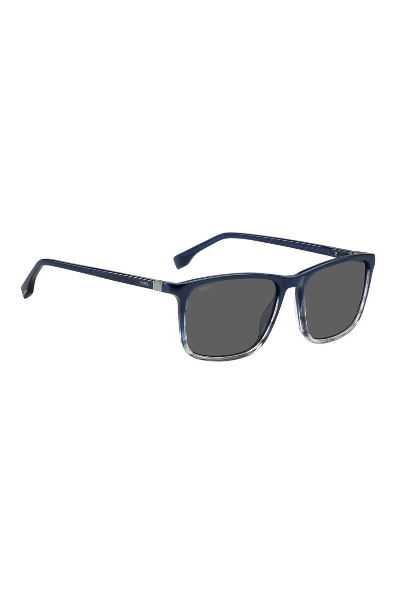 56mm Ombré Square Sunglasses, Alternate, color, BLUE HORN GREY
