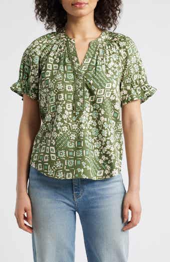 Wit & Wisdom Print Puff Sleeve Top
