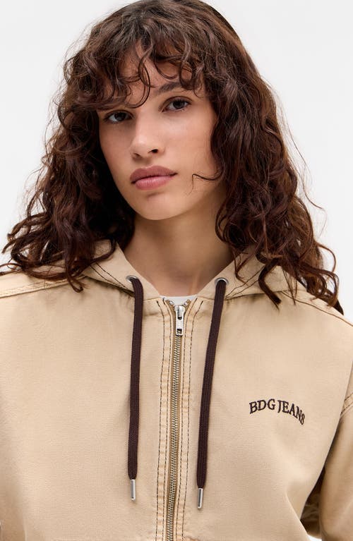Bdg Urban Outfitters Daria Hooded Cotton Canvas Jacket In Neutral