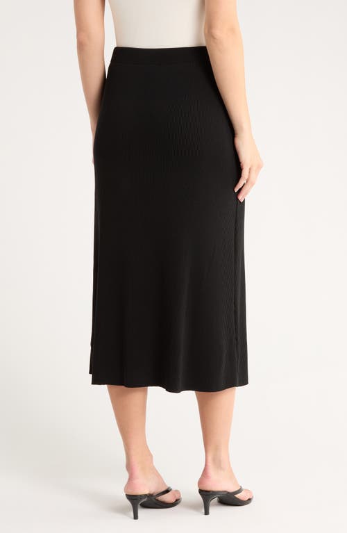Vince Rib Midi Skirt In Black