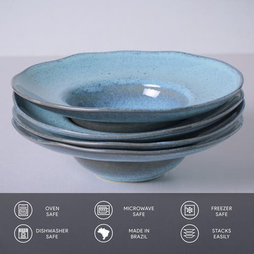 Porto Brasil Deep Rim Plate Set Of 4 In Blue
