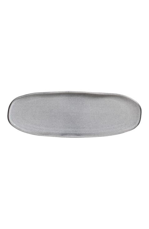 Shallow Organic Oval Platter Large Set of 4