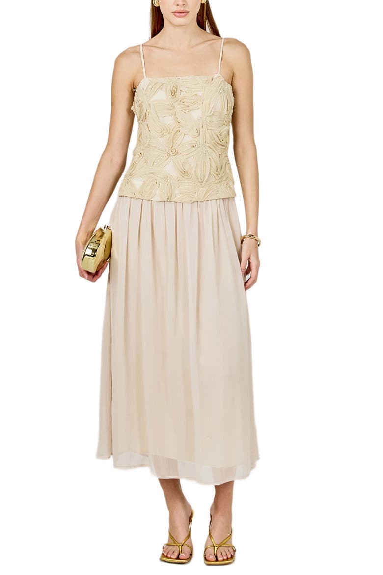 Floral Pattern Sleeveless Maxi Dress, Alternate, color, BEIGE