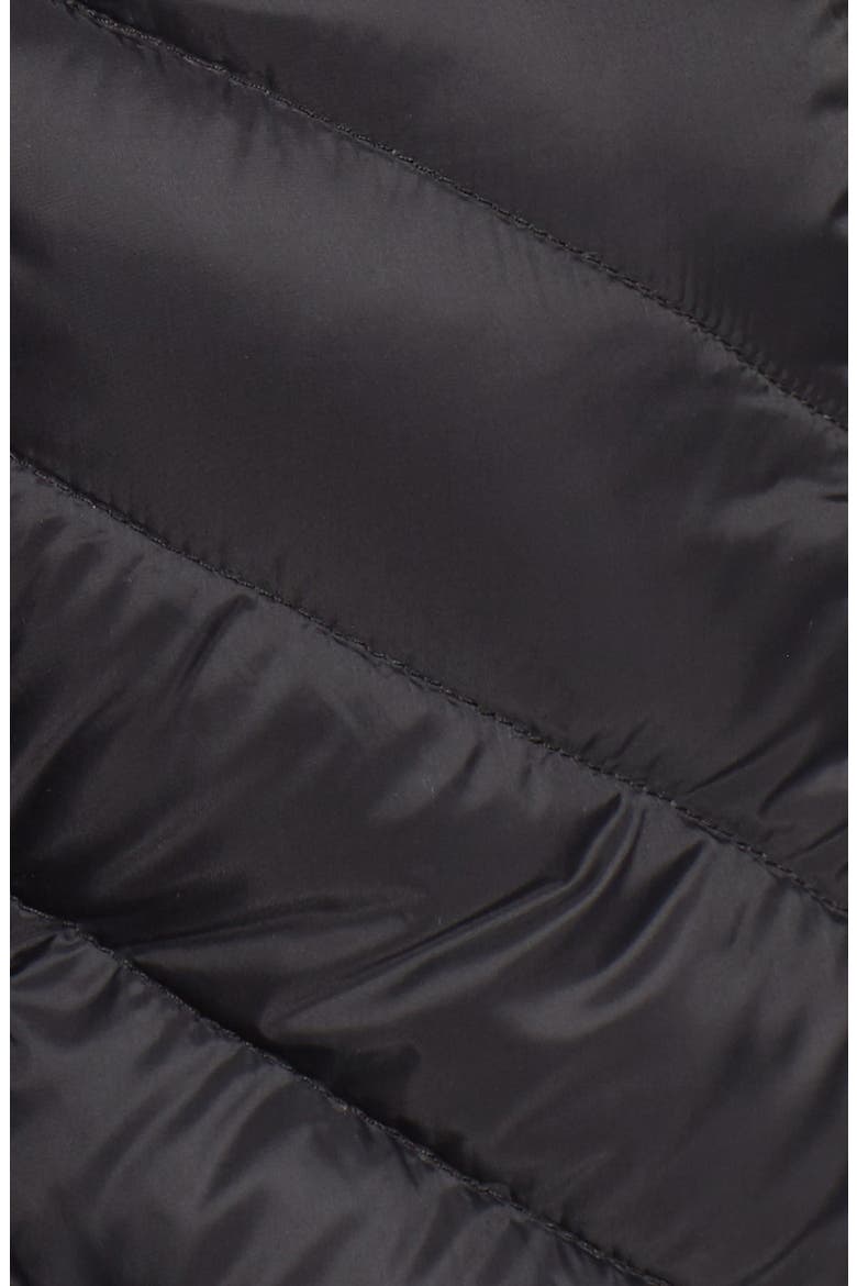 Chevron Quilted Packable Down Puffer Jacket with Stowaway Hood, Alternate, color, BLACK