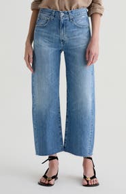 AG Hattie Raw Hem High Waist Crop Barrel Leg Jeans