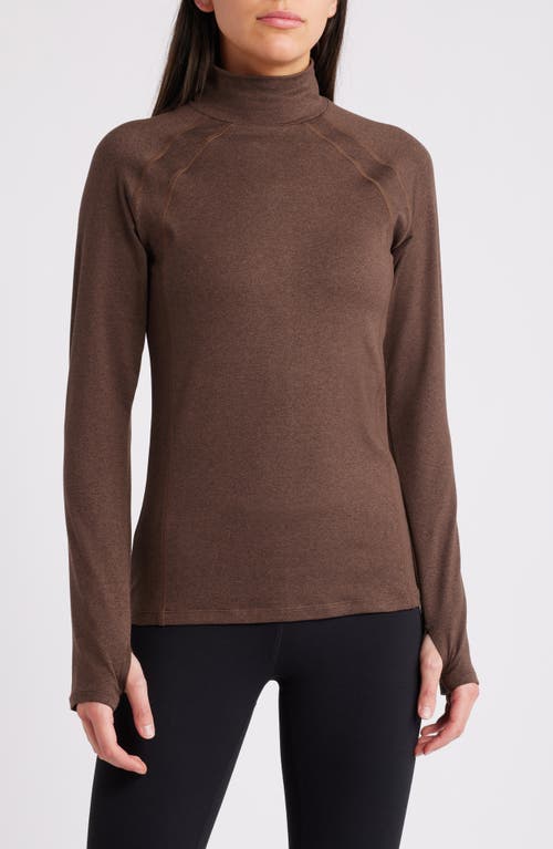 Varley Always Warm Base Layer Top In Deep Chocolate Marl