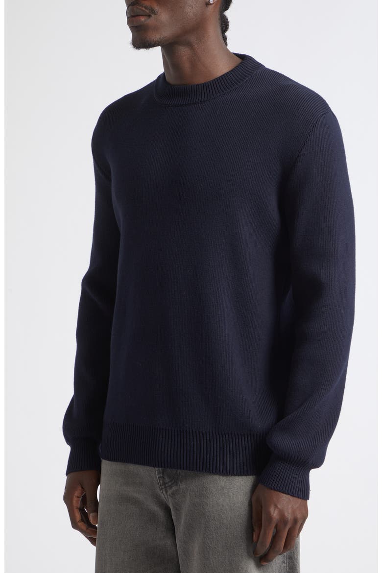 Golden Cotton Blend Crewneck Sweater, Alternate, color, DARK BLUE
