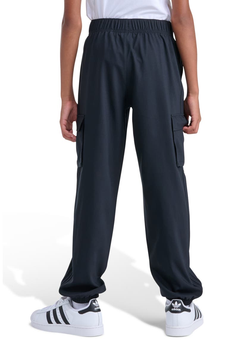 Kids' 3-Stripes Cargo Jogger Pants, Alternate, color, BLACK