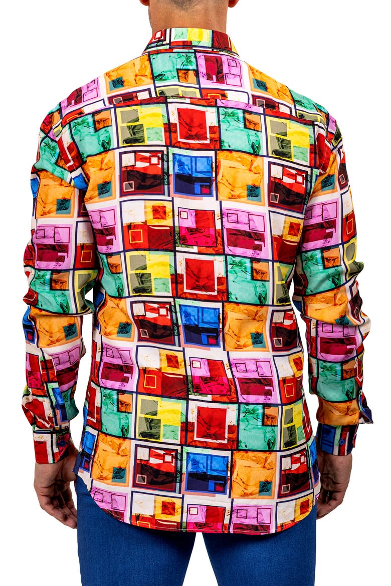 Fibonacci Marthyr 0299 Contemporary Fit Button-Up Shirt, Alternate, color, RED