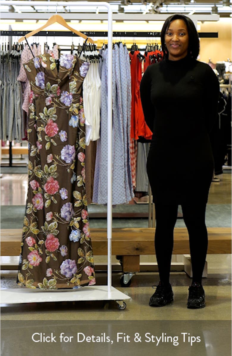 Fernanda Embroidered Floral Strapless Gown, sales video thumbnail