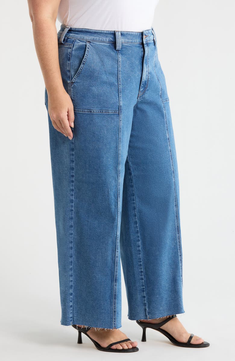 NYDJ Simone Raw Hem High Waist Wide Leg Utility Jeans, Alternate, color, Salton