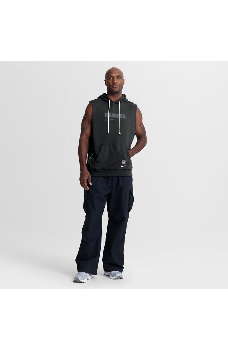 Nike Men's Nike Black Las Vegas Raiders Sideline Standard Issue Dri-FIT Sleeveless Hoodie, Alternate, color, Black