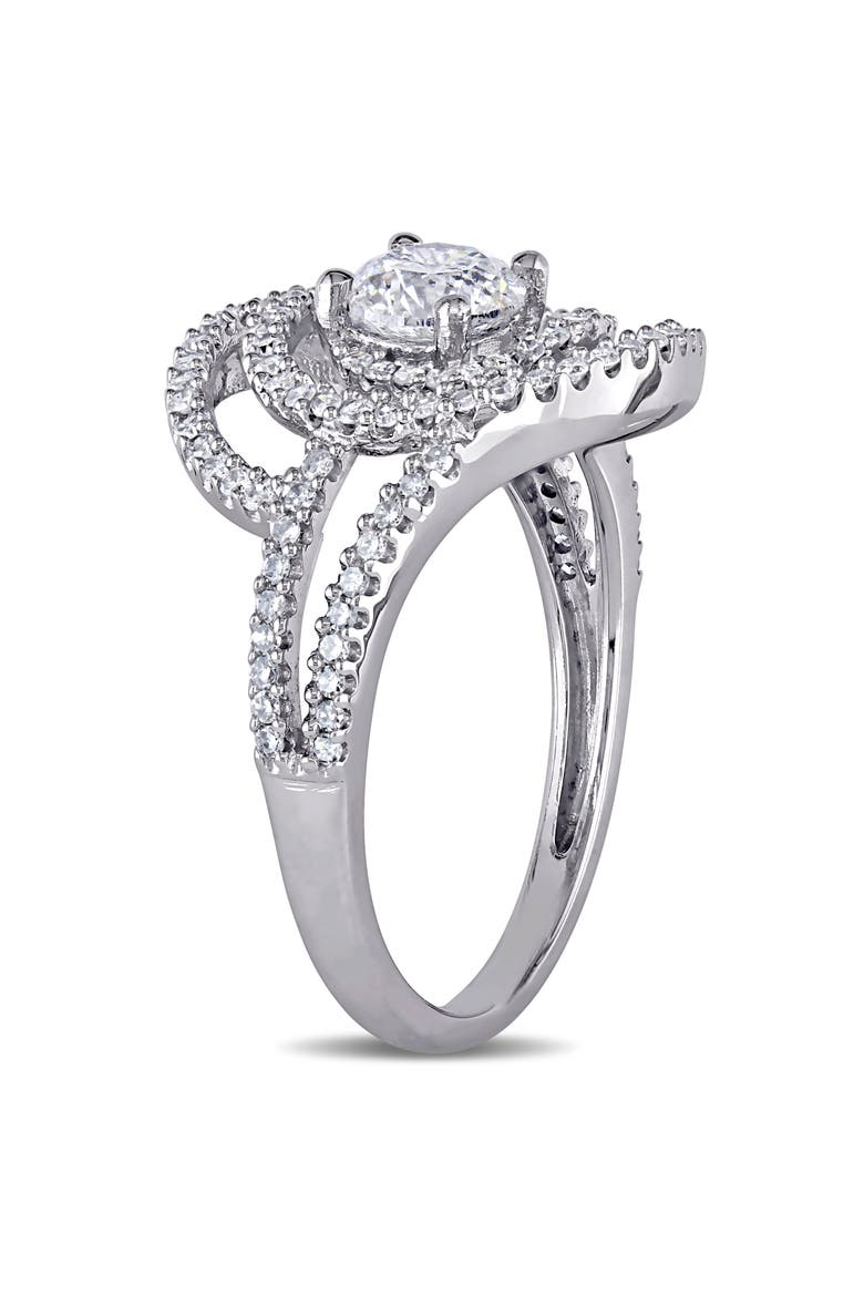 Diamond Swirl Engagement Ring 10k White Gold, Alternate, color, 10k White Gold