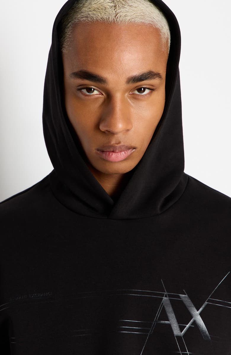 Armani Exchange Metallic Logo Hoodie, Alternate, color, 