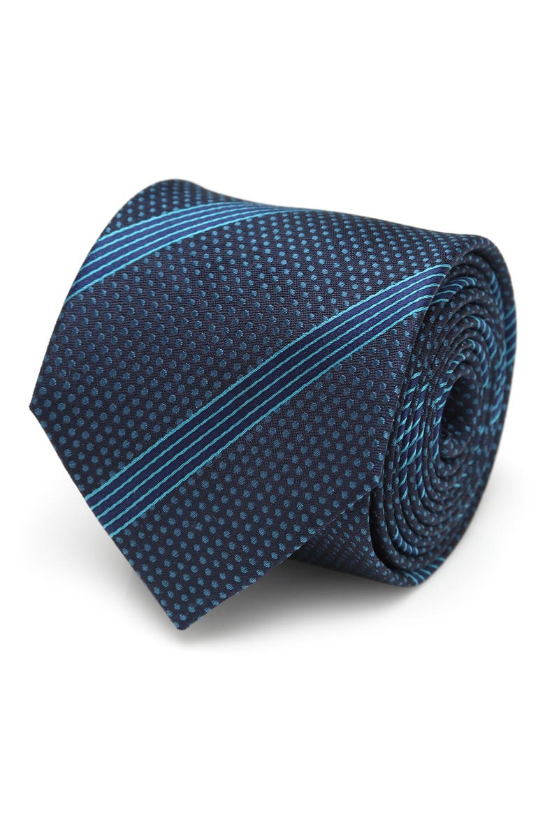 Star Wars™ - Millennium Falcon Stripe Silk Tie, Main, color, BLUE