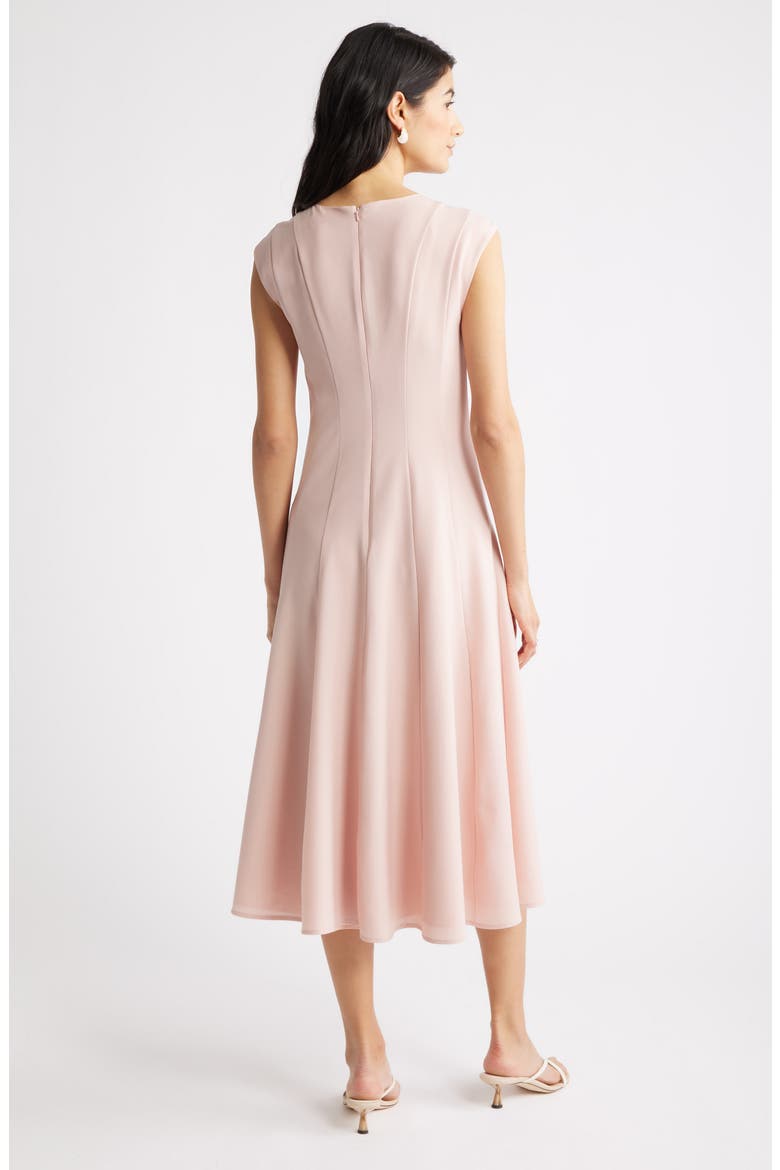 Seamed Wool Blend Midi Dress, Alternate, color, PINK SMOKE