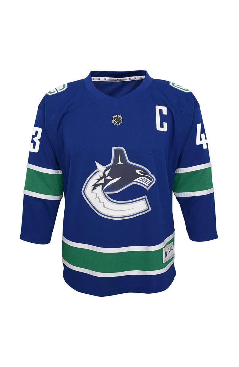 Outerstuff Youth Outerstuff Quinn Hughes Blue Vancouver Canucks Alternate Replica Player Jersey, Alternate, color, Blue