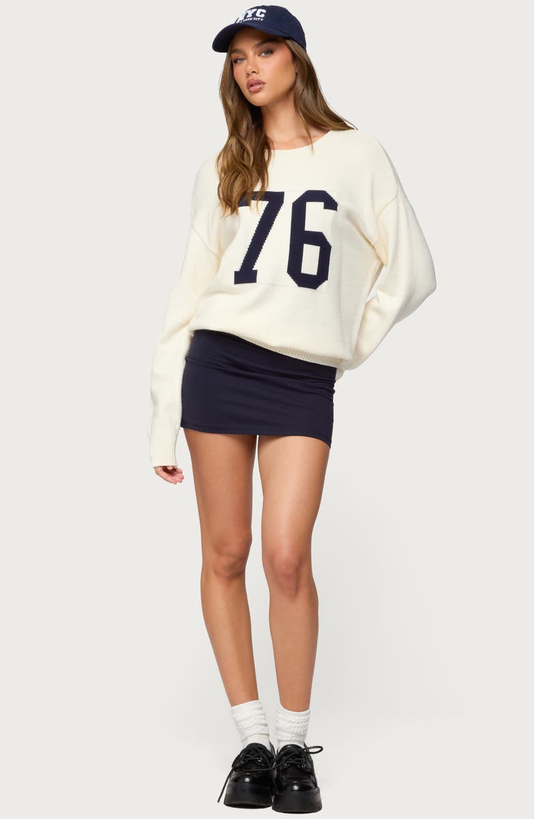 EDIKTED Aisha Low Rise Miniskirt, Alternate, color, Navy