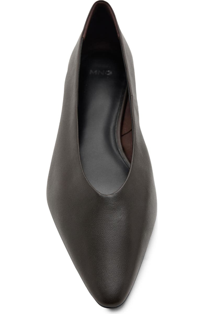 MANGO Pointed Toe Flat, Alternate, color, Chocolate