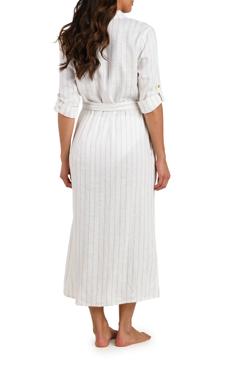 La Blanca Delphine Coast Button Front Cover-Up Shirtdress, Alternate, color, Cream