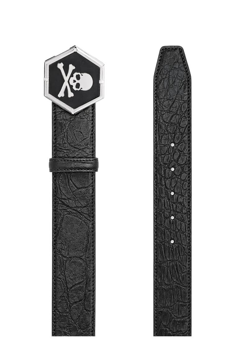 Belt Skull Men, Alternate, color, black/nickel